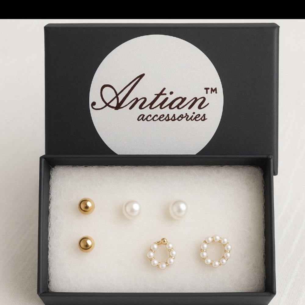 Antian Accesorio™ Set Moderno Aros Geométricos Minimalistas Dorados